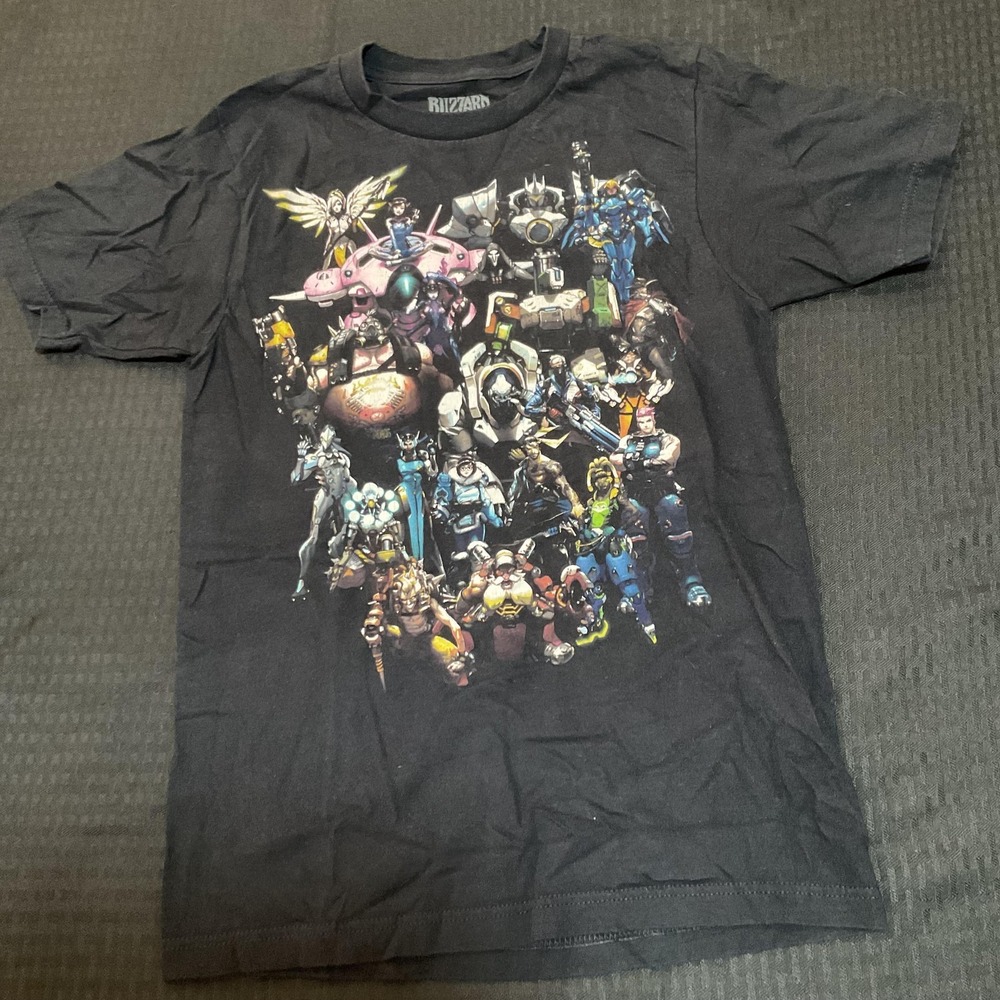 Overwatch Heroes Shirt Mens XS Black Jinx Blizzard Graphic Tee Video Game